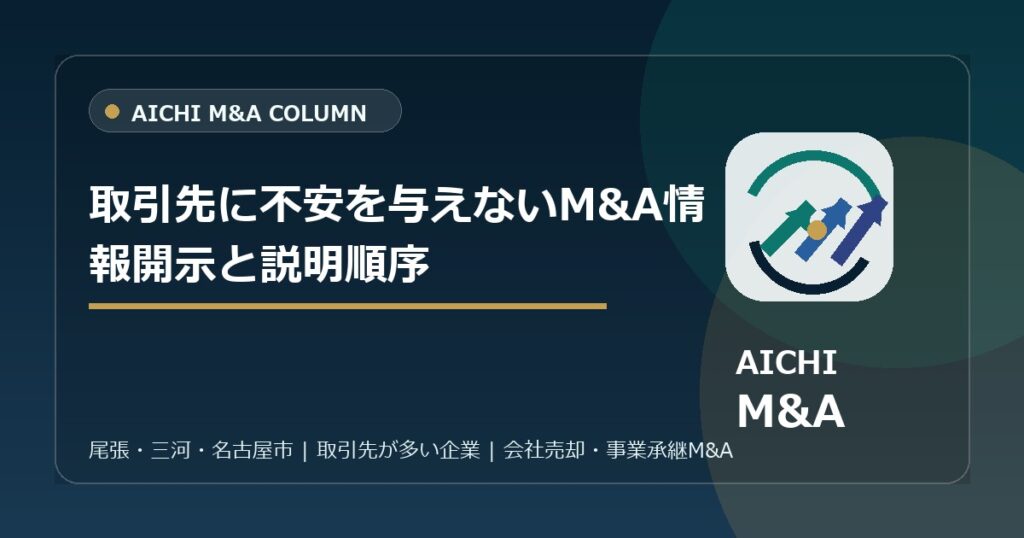 取引先に不安を与えないM&A情報開示と説明順序