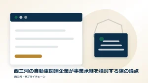 西三河の自動車関連企業が事業承継を検討する際の論点のアイキャッチ画像