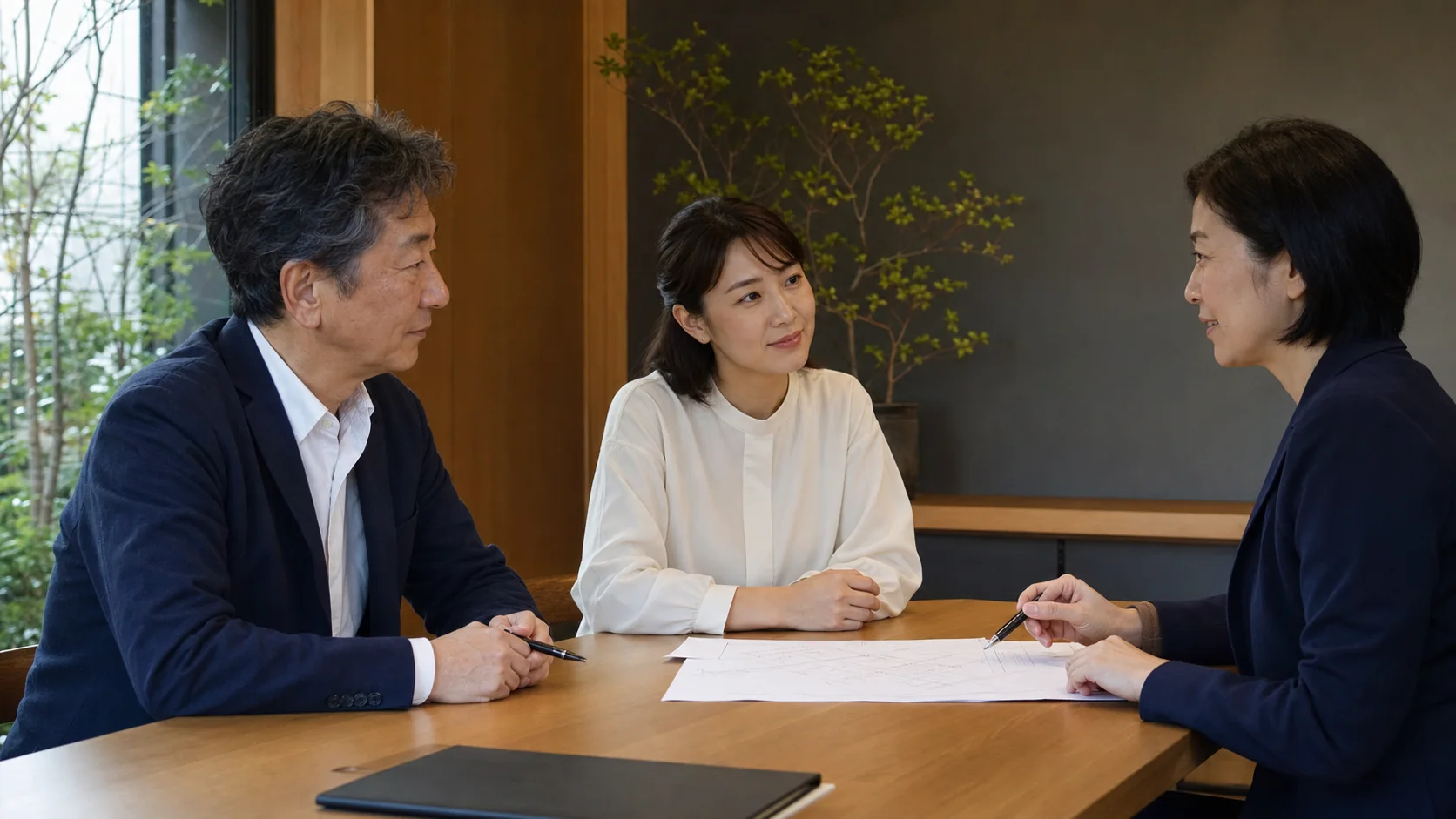 家族と事業承継について話し合う愛知の企業経営者